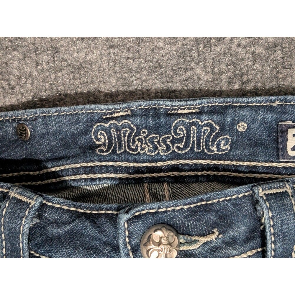 Miss Me Jeans Womens 26x30 Bootcut Embellished Denim Blue - Picture 9 of 10